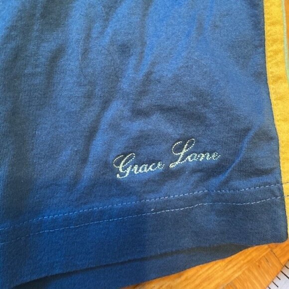 Y2K Preppy Vibes Grace Lane Collared Sleeveless Polo Top Blue Mint Trim Medium - Picture 8 of 10